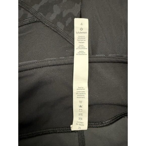 Lululemon Leggings Womens Pace Rival Crop 22" Formation Camo Deep Coal Run. Sz 4 - Picture 15 of 16